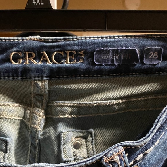 Grace Dark Blue Easy Fit Jeans - Picture 2 of 5